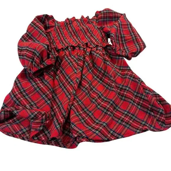 Rare Editions Toddler Girl 2T Red Plaid Holiday Dress - Picture 4 of 5